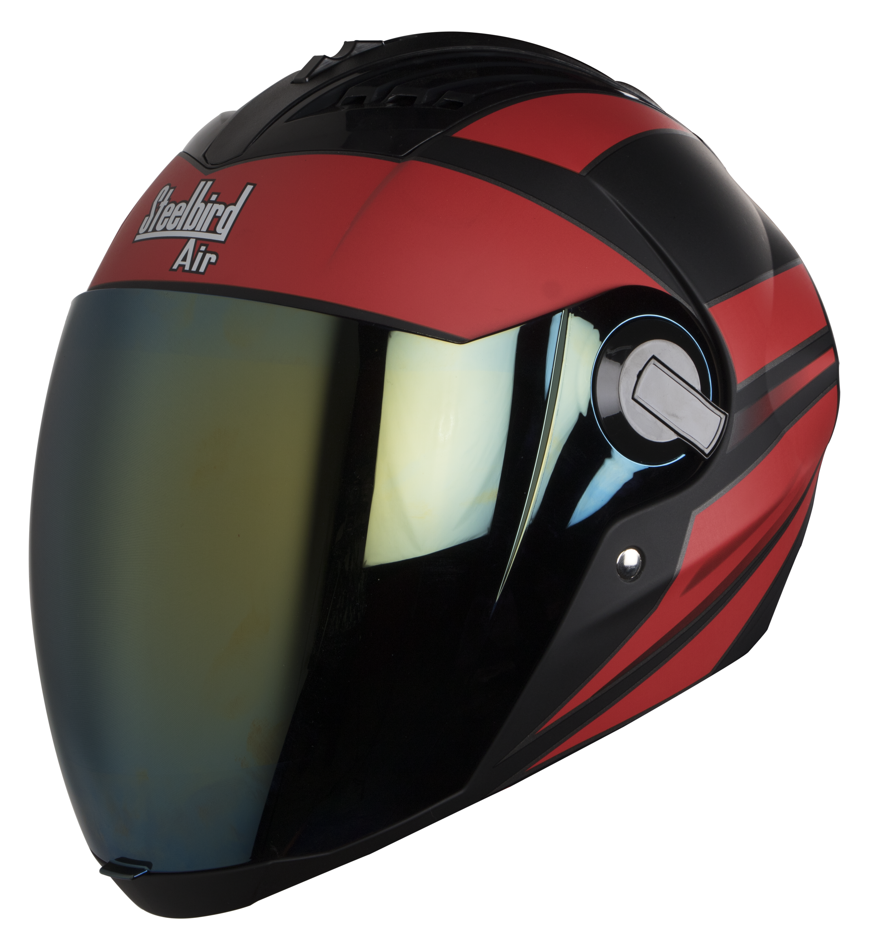 SBA-2 Streak Mat Black With Red ( Fitted With Clear Visor Extra Gold Chrome Visor Free)